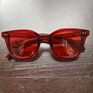 Chic Red Transparent Sunglasses